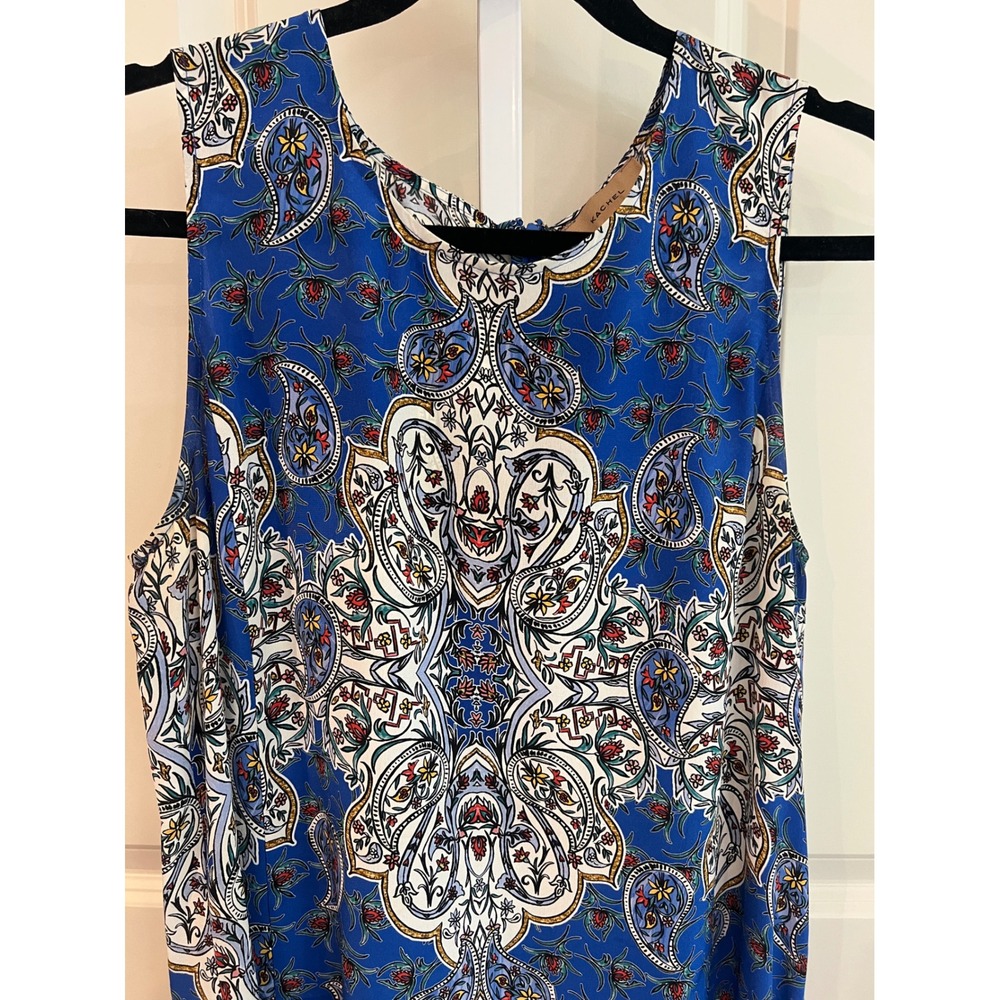 Kachel Anthropologie 100%‎ Silk Paisley Drop Waist High Low  Dress Womens 8 - Picture 5 of 10
